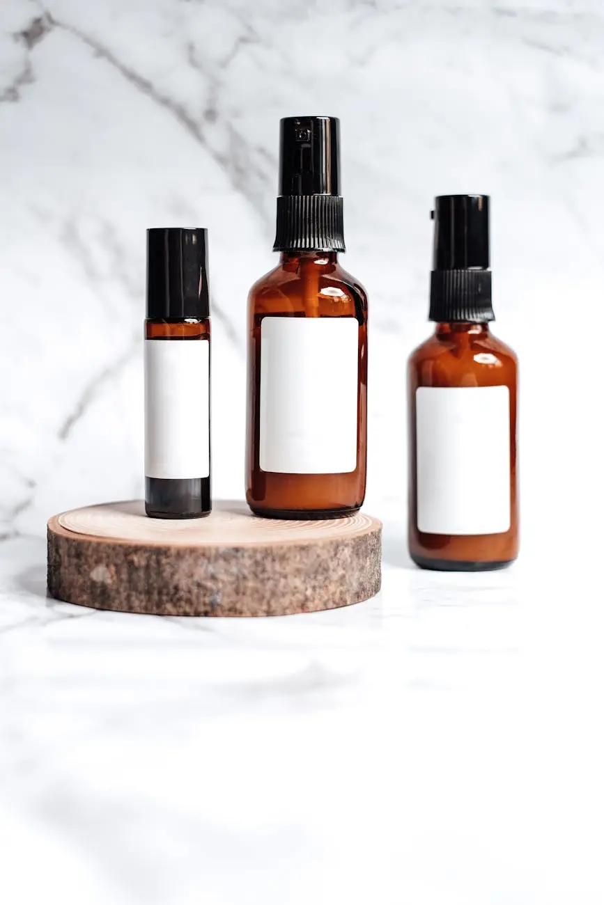 cosmetic bottles in close up shot