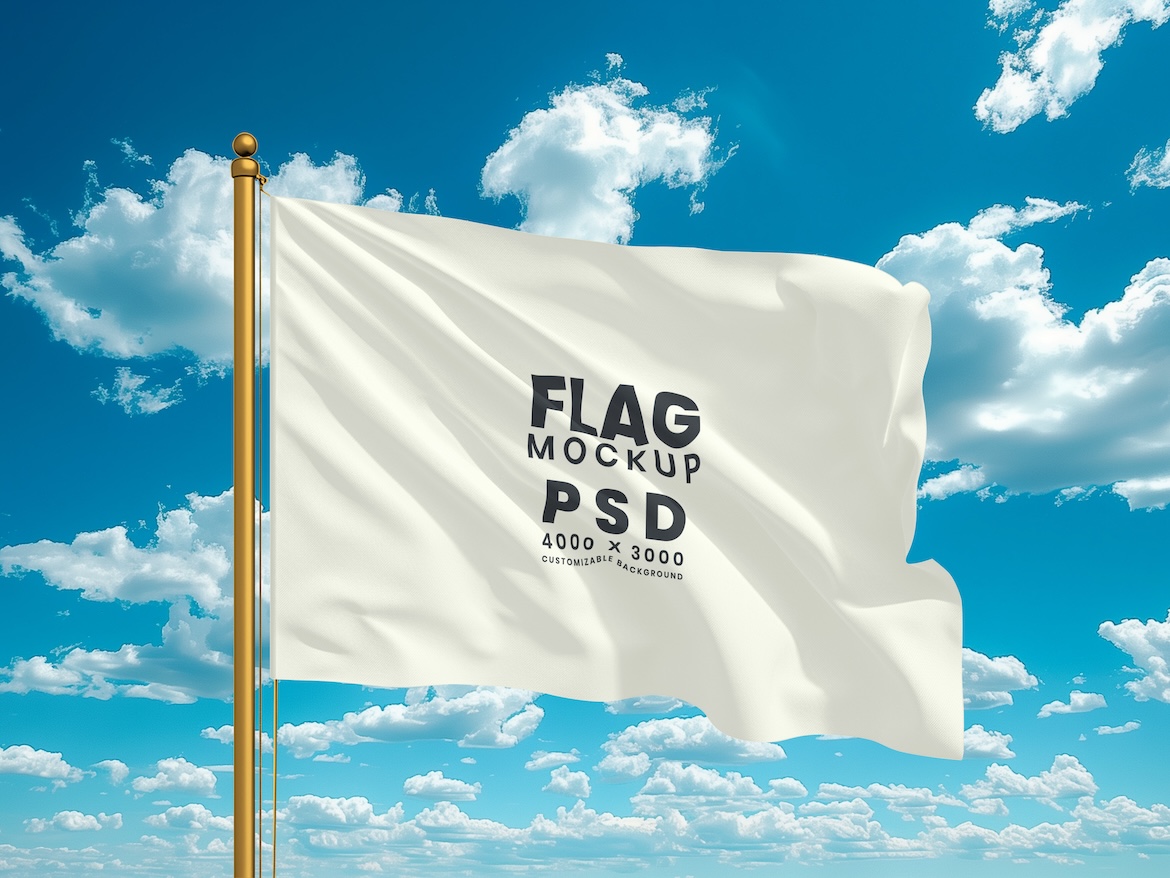 Waving Flag Mockup 1 - Free Premium Mockup