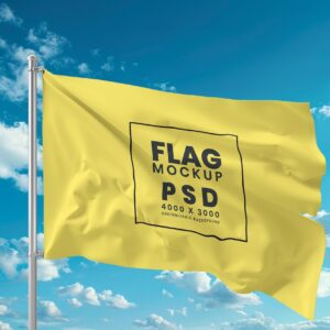 Waving Flag Mockup 3 - Free Premium Mockup