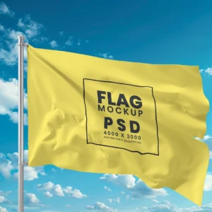 Waving Flag Mockup 3 - Free Premium Mockup