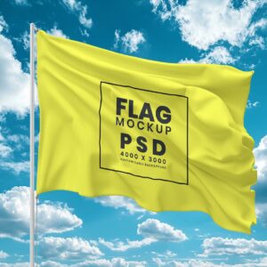 Waving Flag Mockup 5 - Free Premium Mockup