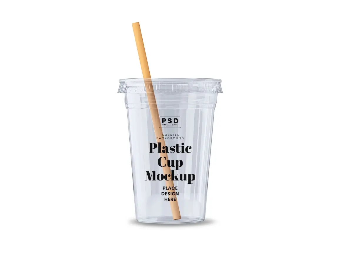 Plastic Cup with Straw Mockup 1 - Free Premium Mockup