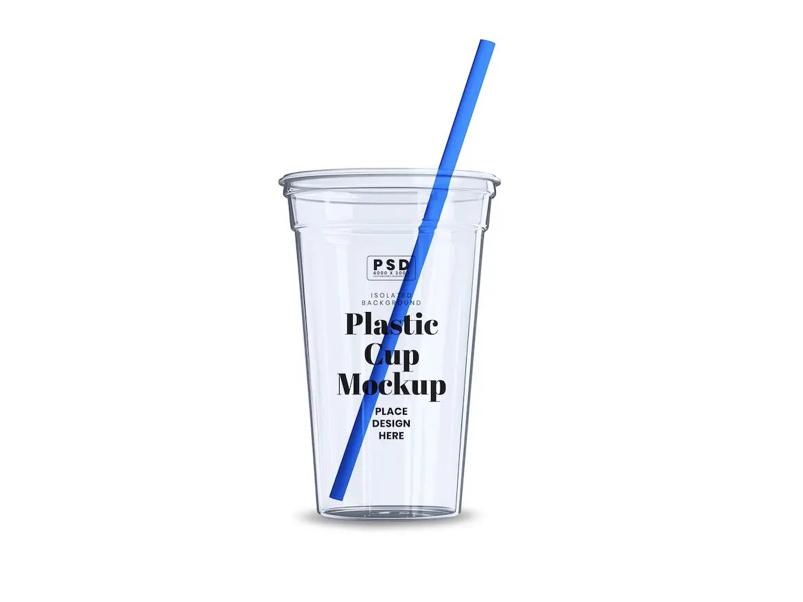 Plastic Cup with Straw Mockup 3 - Free Premium Mockup - Image 2