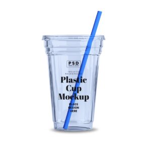 Plastic Cup with Straw Mockup 4 - Free Premium Mockup