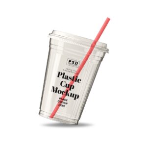 Plastic Cup with Straw Mockup 2 - Free Premium Mockup