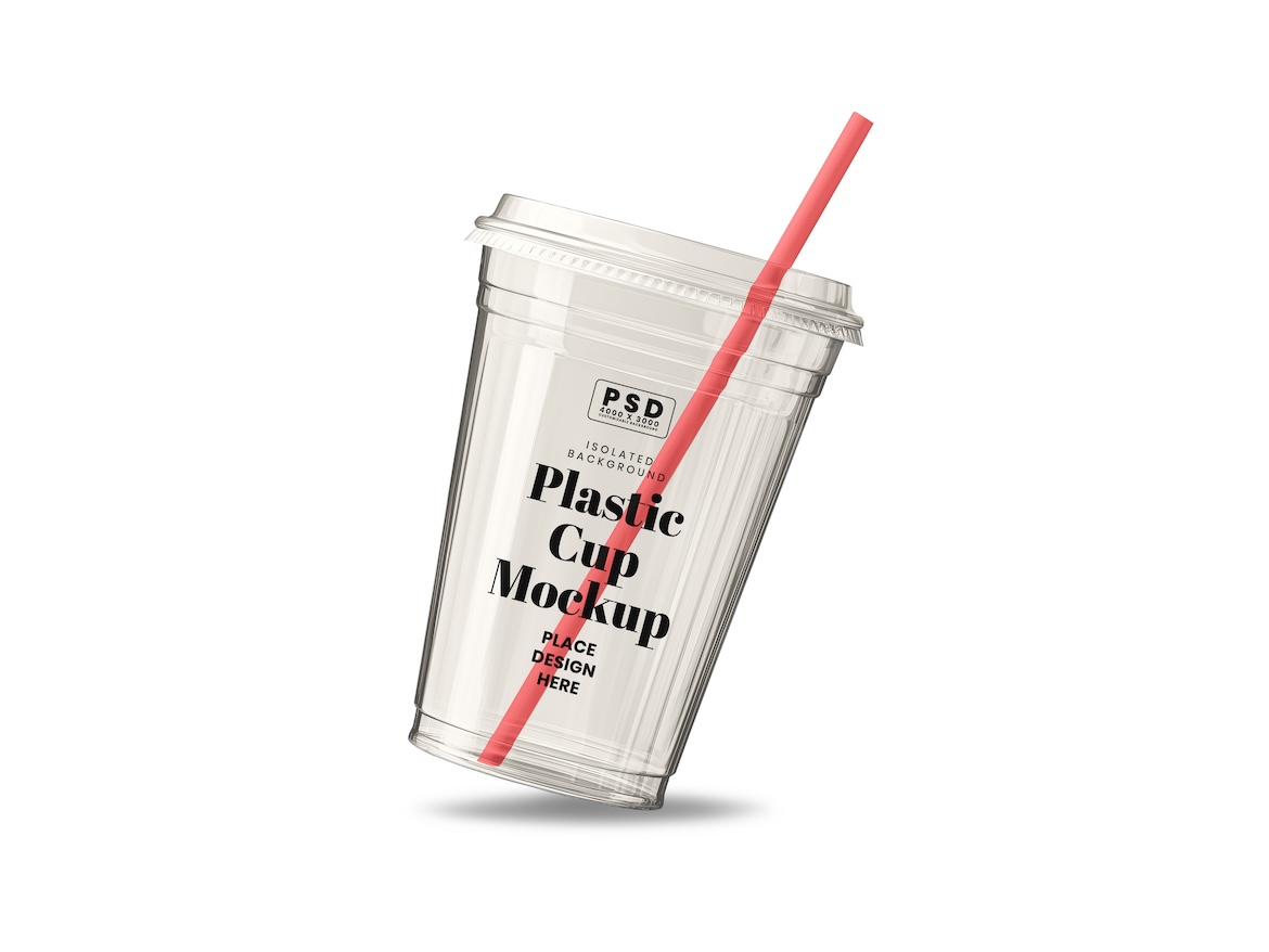 Plastic Cup with Straw Mockup 2 - Free Premium Mockup