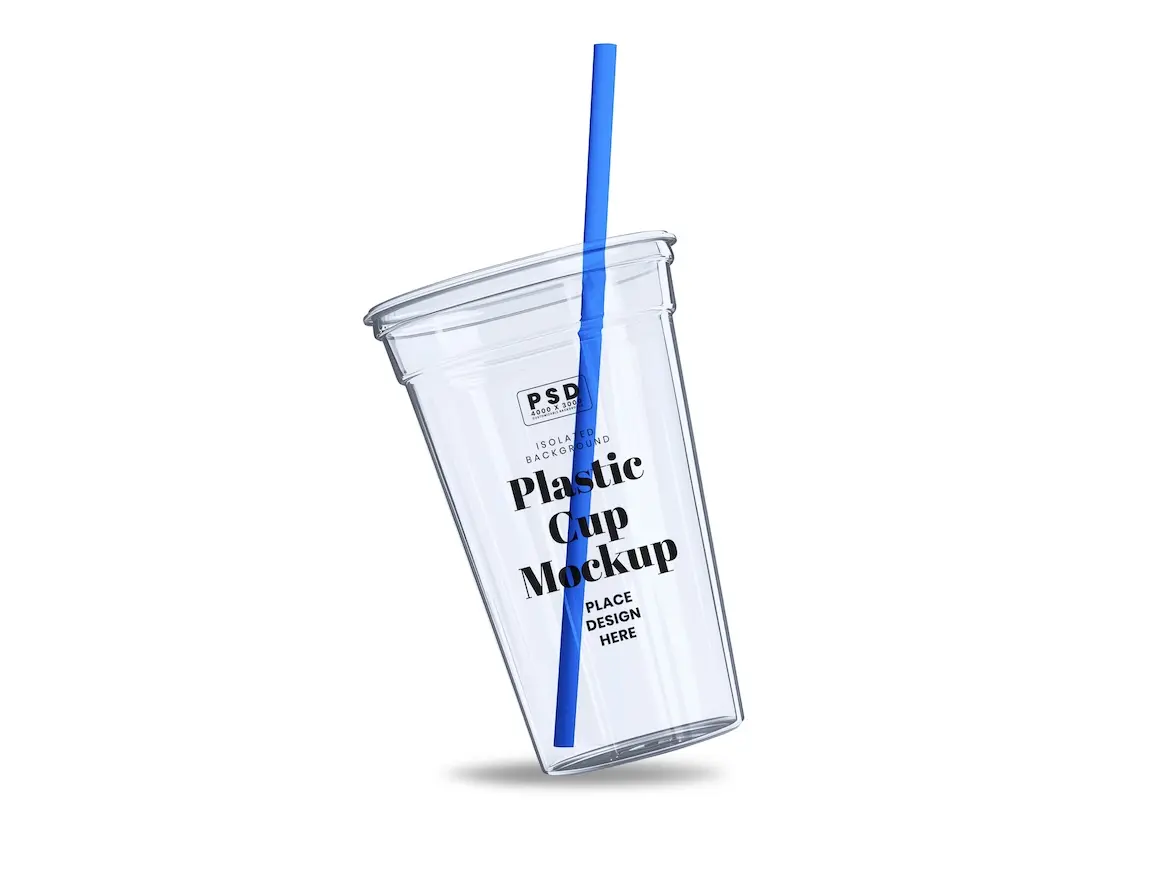 Plastic Cup with Straw Mockup 3 - Free Premium Mockup