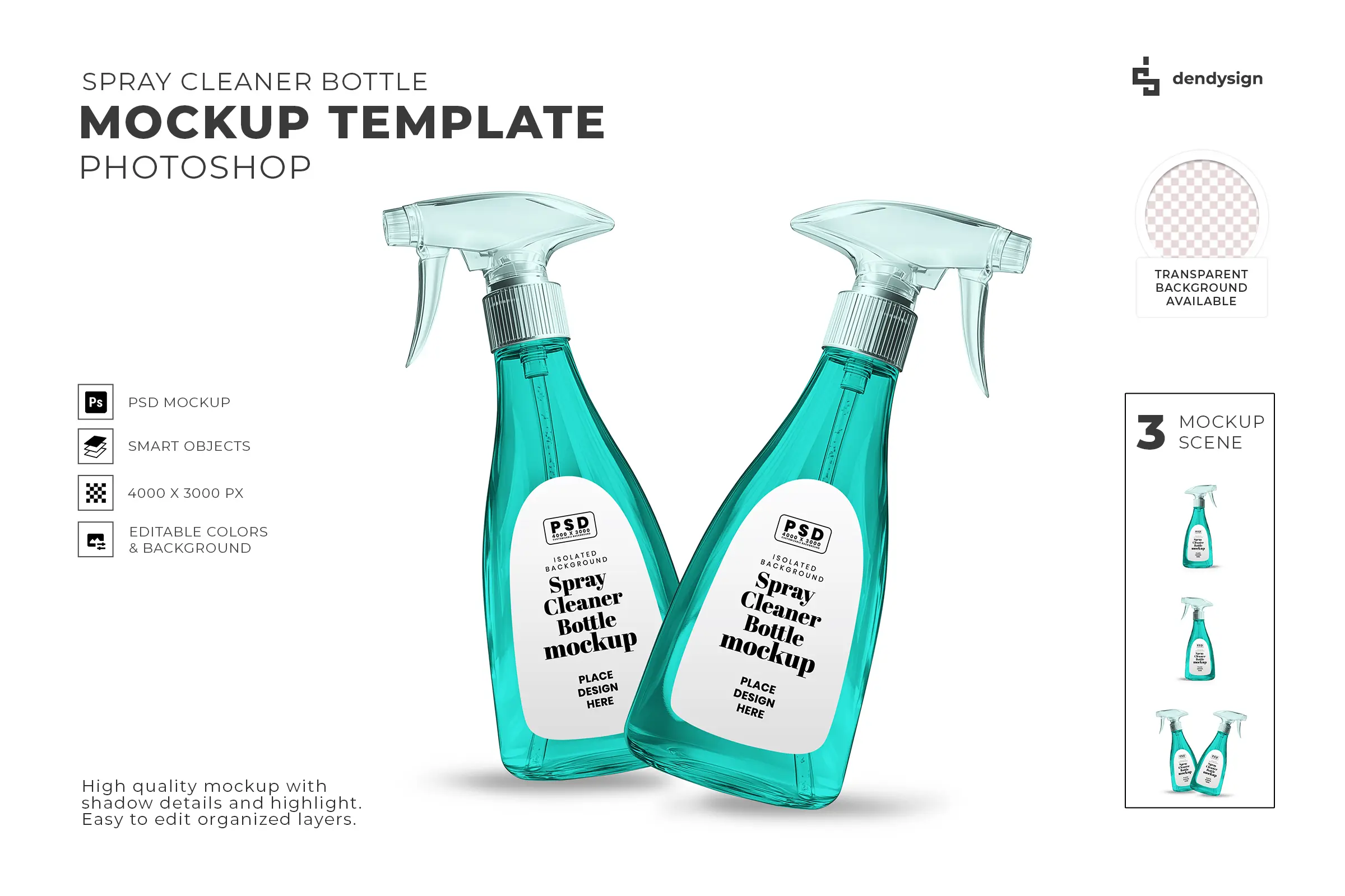 Spray Cleaner Bottle Mockup 3 -  Free Premium Mockup - Image 4