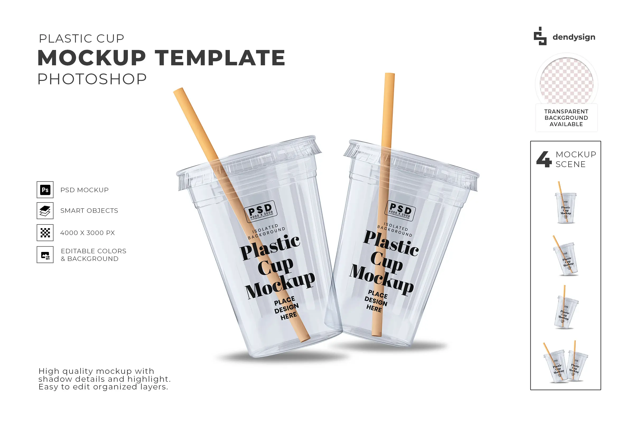 Plastic Cup with Straw Mockup 1 - Free Premium Mockup - Image 5