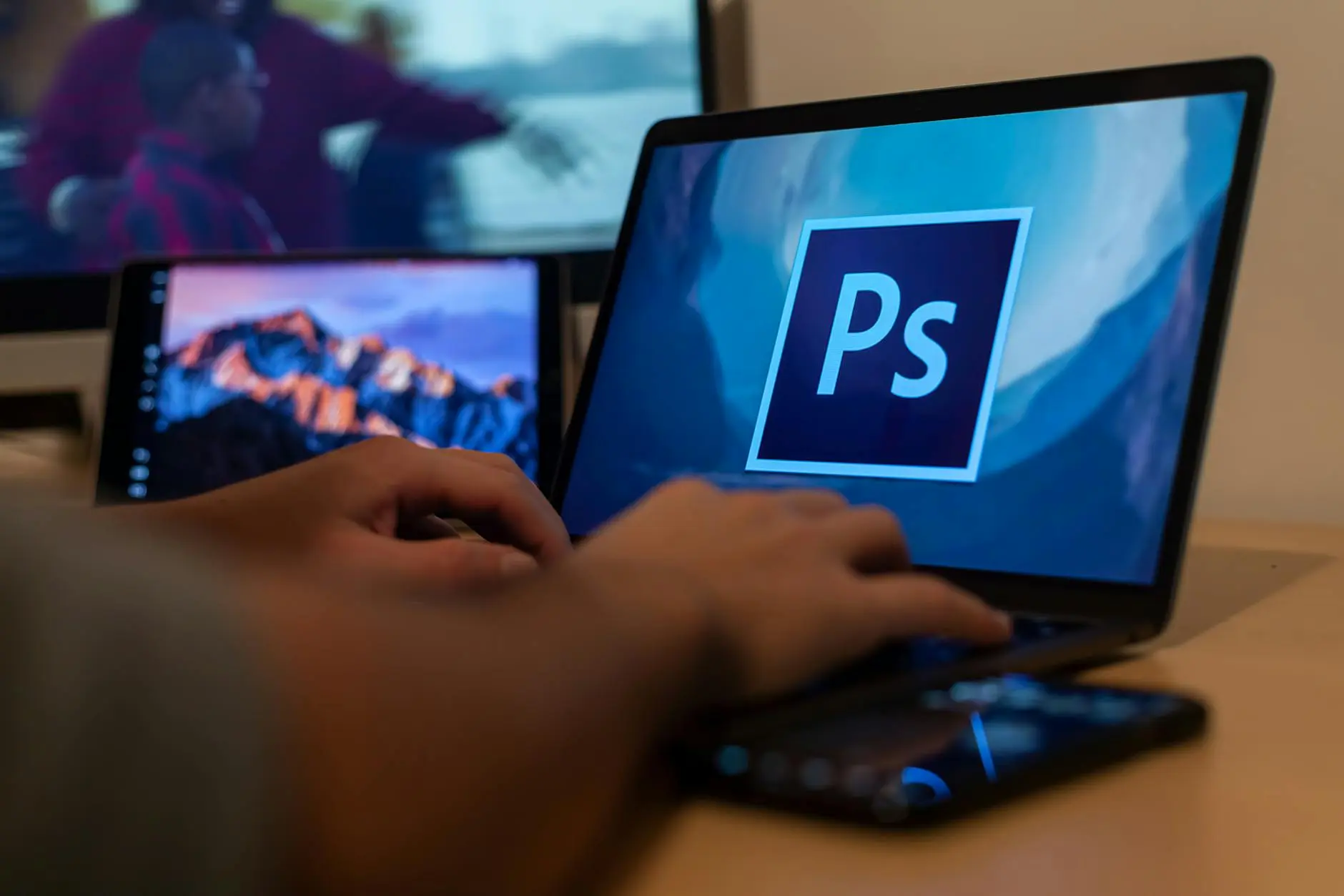 close up shot of a person using a laptop